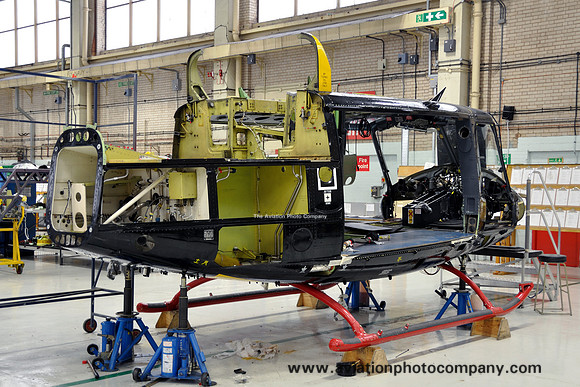 RAF Bell Griffin HT.1 ZJ235 on overhaul at Shawbury (2013)