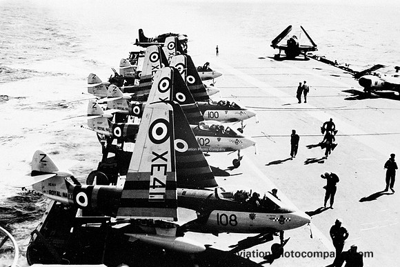 Royal Navy 800 Squadron Hawker Sea Hawk FGA.67 XE411/Z108 on board HMS Albion (1956)