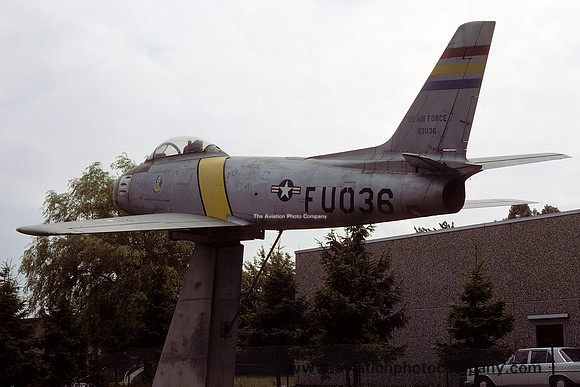 USAF 36 TFW North American F-86E 51-13036 displayed at Bitburg AB (1979)