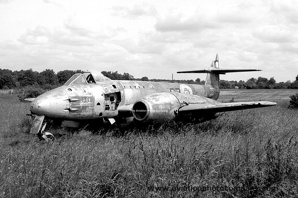 RAF Gloster Meteor F.4 VT260 dumped at Winterbourne Gunner