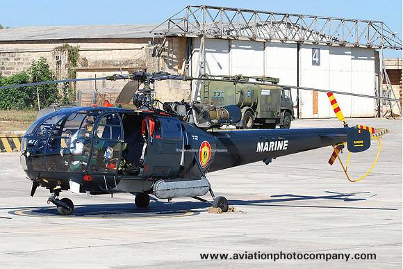 Belgian Navy 40 Squadron Sud Alouette III M-2 at Malta Luqa (2009)