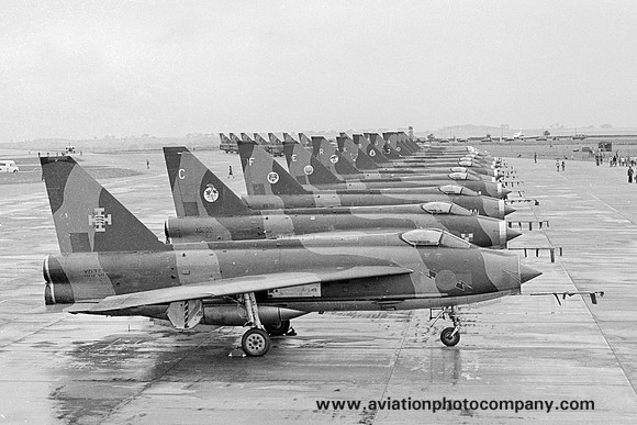 RAF English Electric Lightning lineup at RAF Binbrook (1979)