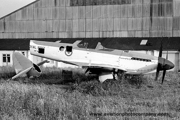 Royal Navy Supermarine Seafire F.47 VP441 wreck at Squires Gate (1972)