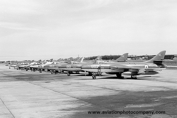 Royal Navy FRADU Hawker Hunter 10 Aircraft Lineup (1983)