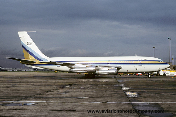 Quadriga Ltd Boeing 720-047B HZ-NAA at London Heathrow (1979)