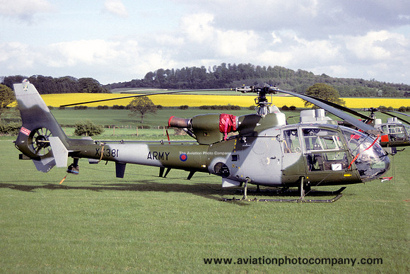 AAC 2 Flight Westland Gazelle AH.1 XX381 at Middle Wallop (1992)
