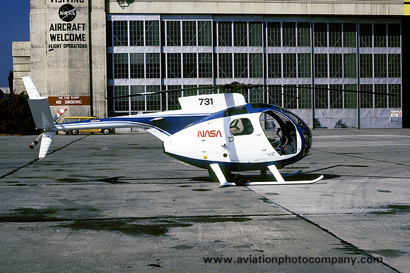 NASA Ames Hughes OH-6A N731 at Moffett Field (1977)