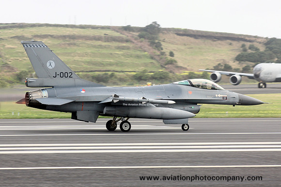 Dutch Air Force 312 Squadron GD F-16AM J-002 at Lajes (2013)