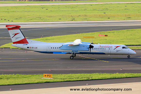 Austrian Airlines DHC-8-400 OE-LGE at Dusseldorf (2015)