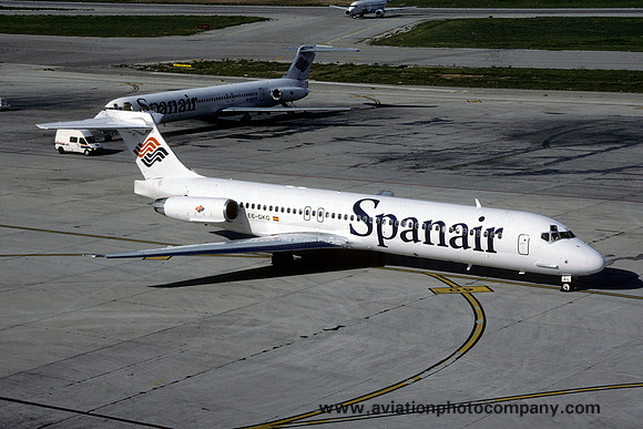 Spanair McDonnell Douglas MD-87 EC-GKG at Palma de Mallorca (1996)