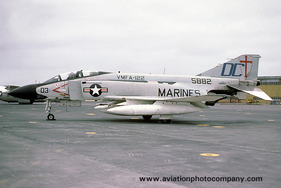 USMC VMFA-122 McDonnell F-4J Phantom 155882/DC-03 at Keflavik (1976)