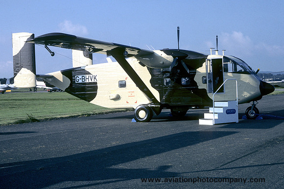 Short Skyvan G-BHVK at Farnborough (1980)