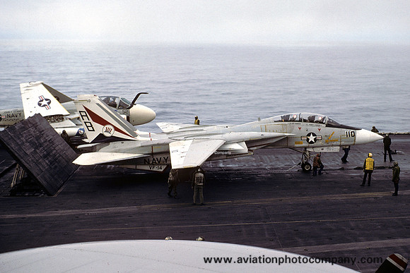 US Navy VF-14 Grumman F-14A Tomcat 159023/AB-110 on board USS John F. Kennedy (1976)