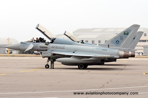 Royal Saudi Air Force BAE Typhoon T.3 322/ZK090 at Luqa (2013)