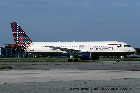 British Airways Airbus A320-100 G-BUSE at London Heathrow (1999)