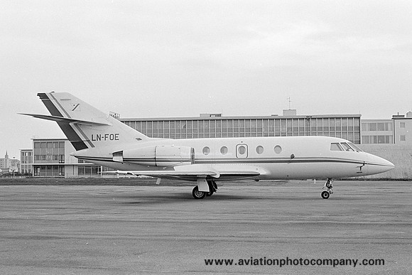 Fred Olsen Dassault Falcon 20 LN-FOE at Reykjavik (1978)
