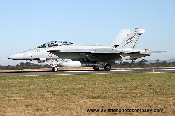RAAF 6 Squadron McDonnell Douglas F/A-18F Hornet A44-216 at RAAF Williamtown (2013)