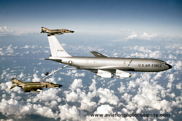 USAF Boeing KC-135A 60-0346 with 2 F-4E Phantoms Air to Air (1974)