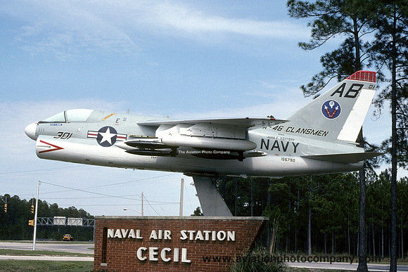 US Navy VA-46 LTV A-7E Corsair 156790/AB-301 displayed at NAS Cecil Field (1980)