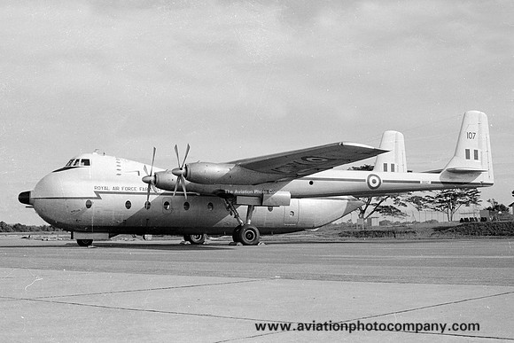 RAF 215 Squadron AWA Argosy C.1 XR107 at RAF Changi (1966)