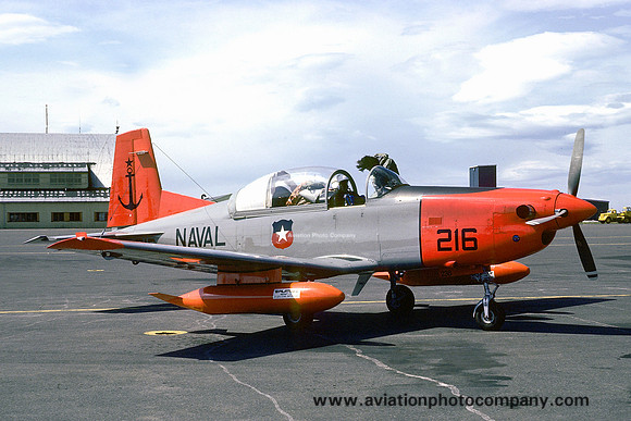 Chilean Navy Pilatus PC-7 216 on delivery through Keflavik (1980)