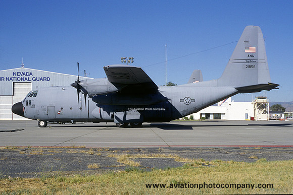USAF Nevada ANG 192 AS Lockheed C-130E Hercules 62-1858 at Reno Tahoe IAP (2000)