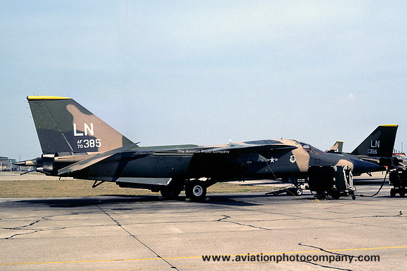 USAF 48 TFW 493 TFS GD F-111F Aardvark 70-2385/LN at RAF Lakenheath (1980)