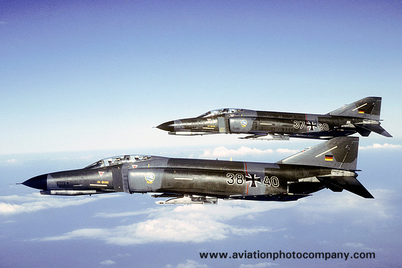 West German Air Force JG74 McDonnell F-4F Phantoms 38+40 & 37+30 (1982)