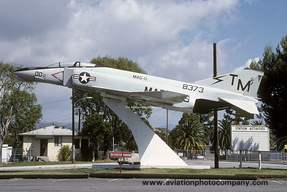 US Marines MAG-11 McDonnell F-4S Phantom 158373 displayed at El Toro (1991)