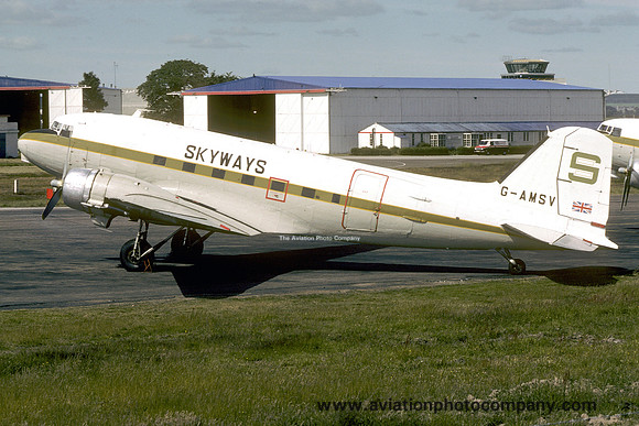 Skyways Douglas C-47 Dakota G-AMSV at Aberdeen Dyce (1978)