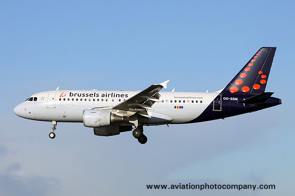 Brussels Airlines Airbus A319-100 OO-SSM at Manchester (2016)