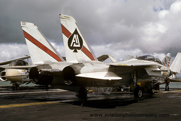 US Navy VF-41 Grumman F-14A Tomcat 160385/AJ-103 on board USS Nimitz (1978)