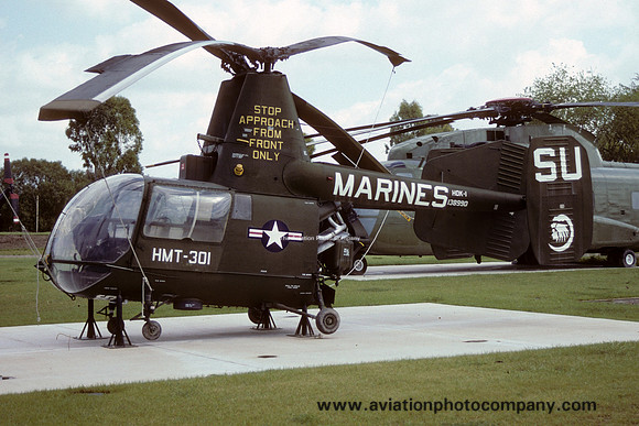 US Marines HMT-301 Kaman OH-43D Huskie 138990/SU displayed at Tustin (1991)