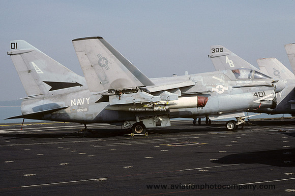 US Navy VA-72 LTV A-7E Corsair 160549/AB-401 on USS America (1985)