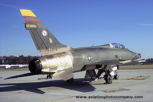 USAF Georgia ANG 128 TFS North American F-100F Super Sabre 56-3818 (1974)