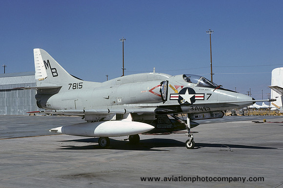 US Marines VMA-142 Douglas A-4L Skyhawk 147815/MB-7 at MASDC Davis Monthan (1977)