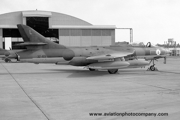 RAF 58 Squadron Hawker Hunter FGA.9 XE419/L at RAF Wittering (1973)
