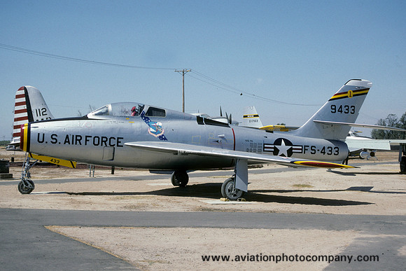 USAF Republic F-84F Thunderstreak 51-9433 displayed at the Castle AFB Museum (1991)