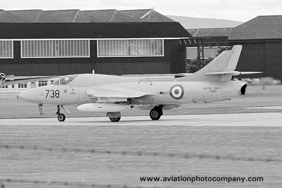 Royal Navy NFSF Hawker Hunter T.8 XL603/738 at RNAS Lossiemouth (1969)