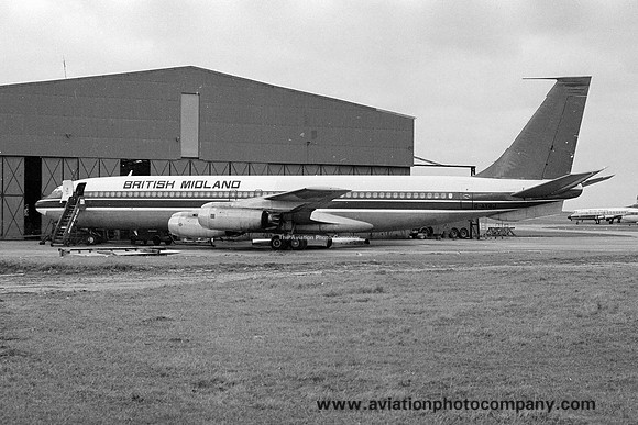 British Midland Boeing 707-300 G-AYBJ at East Midlands (1978)