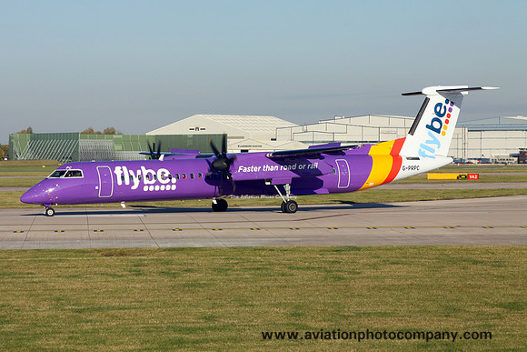 FlyBe DHC-8-400 G-PRPC at Manchester (2015)