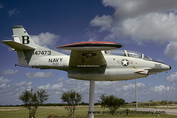 US Navy VT-23 North American T-2A Buckeye 147473 displayed at Kingsville (1978)