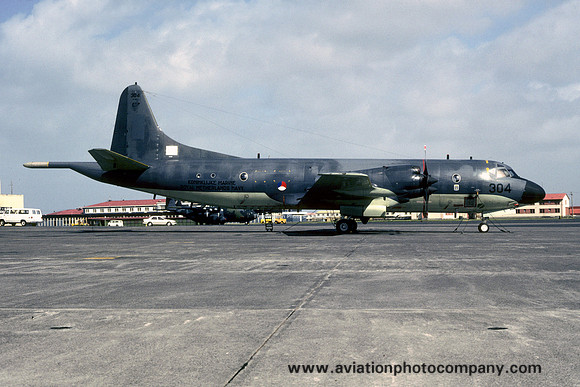 Dutch Navy 320 Squadron Lockheed P-3C Orion 304/V at Keflavik (1988)