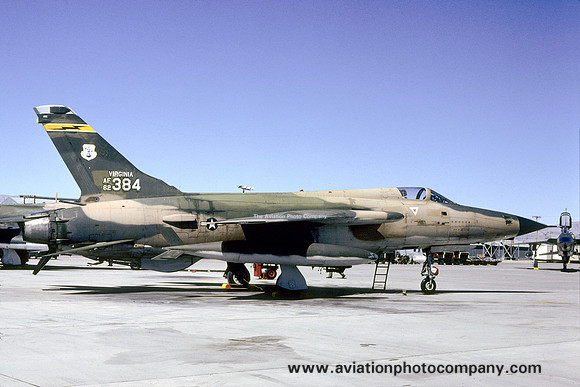 USAF Virginia ANG 149 TFS Republic F-105D Thunderchief 62-4384 at Nellis AFB (1980)