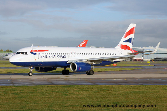 British Airways Airbus A320-200 G-EUYX at Manchester (2015)
