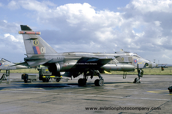 RAF 16 Squadron Sepecat Jaguar GR.1 XX119/01 at RAF Lossiemouth (1993)