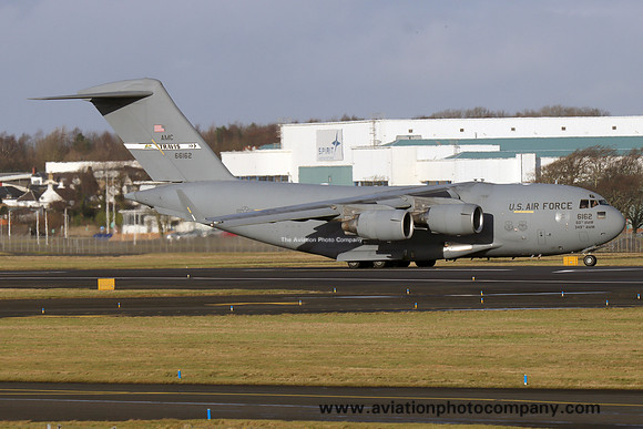 USAF 60/349 AMW McDonnell Douglas C-17A Globemaster 06-6162 at Prestwick (2025)