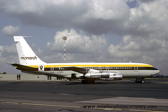 Monarch Boeing 720 G-BCBA at Newcastle (1981)