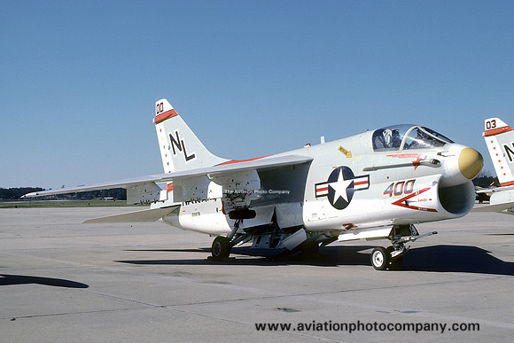 US Navy VA-94 LTV A-7E Corsair 159976/NL-400 at NAS Atlanta (1977)