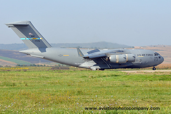 USAF 436/512 AW McDonnell Douglas C-17A Globemaster 07-7176 in Romania (2015)
